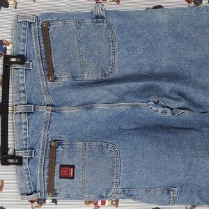 Riggs Workwear by Wrangler dura shield med wash denim carpenter work jeans 42/30